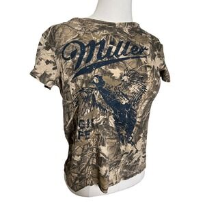 Miller High Life Camo Graphic T-Shirt XXS Country Festival Hunting Beer Tee